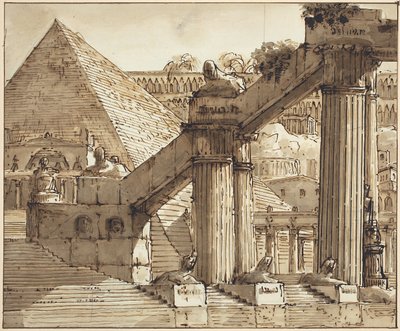 Ägyptisches Bühnenbild von Pietro Gonzaga